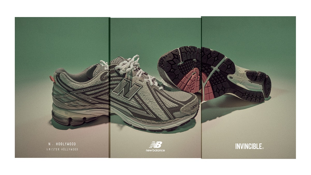 Chi tiết màn kết hợp giữa N.HOOLYWOOD x NEW BALANCE x INVINCIBLE