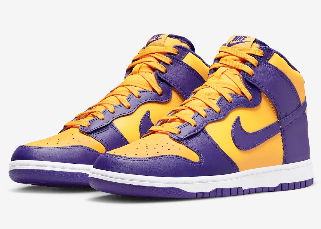 Nike is bringing back the "Be True To Your School" pack with the Nike Dunk High “Lakers”