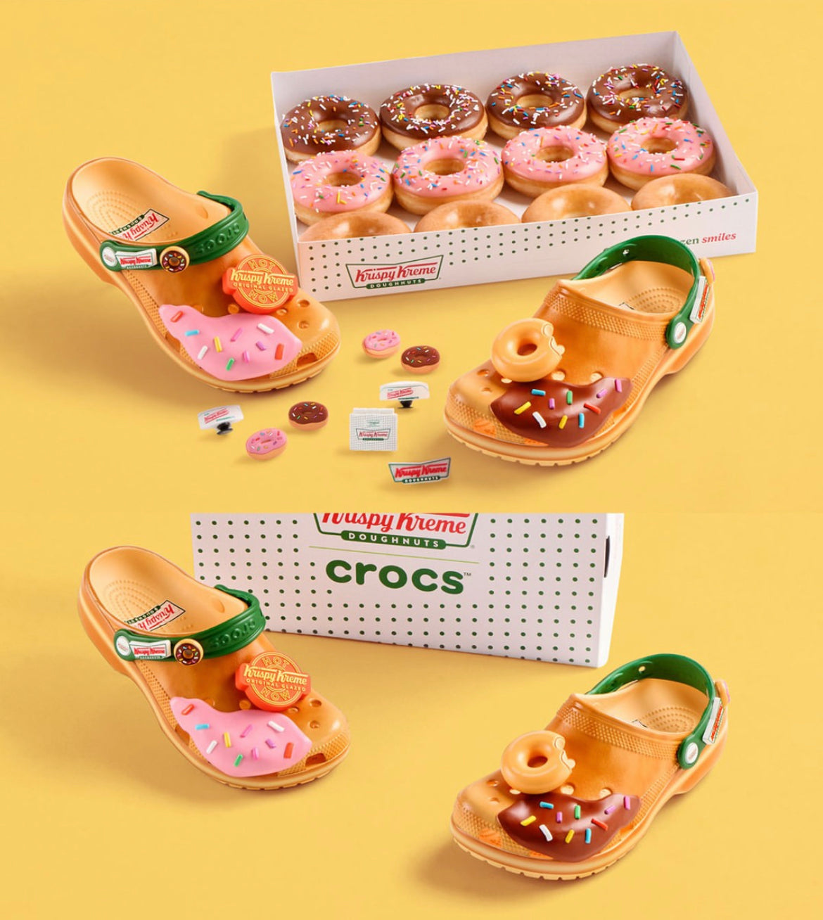 CROCS HỢP TÁC CÙNG KRISPY KREME: PHIÊN BẢN DÉP “BÁNH DONUT” NGỌT NGÀO VÀ ĐÁNG YÊU
