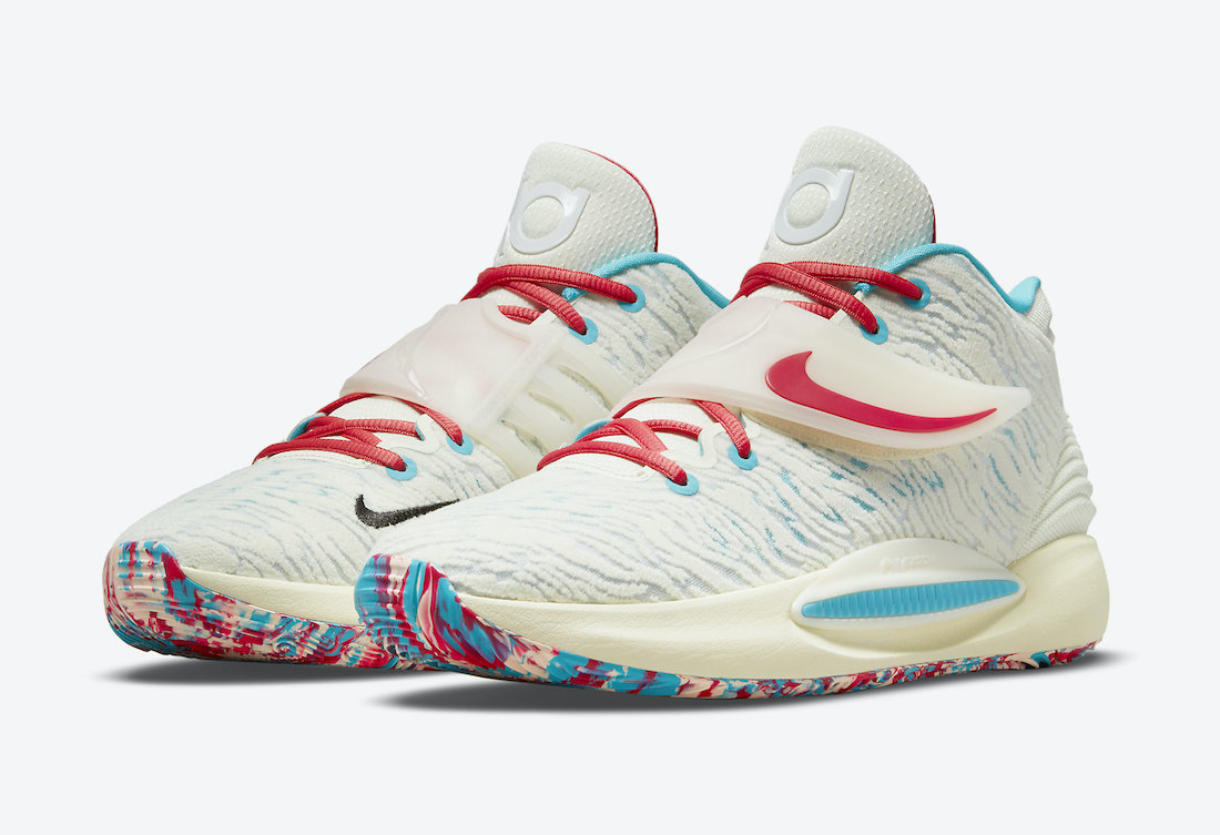 Nike KD 14 stands out with the latest colorway - "Aqua Red"