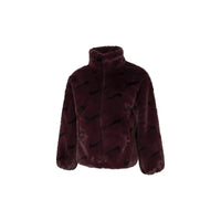 Nike NSW Plush Printed Faux Fur Jacket - Burgundy Crush (Women)
