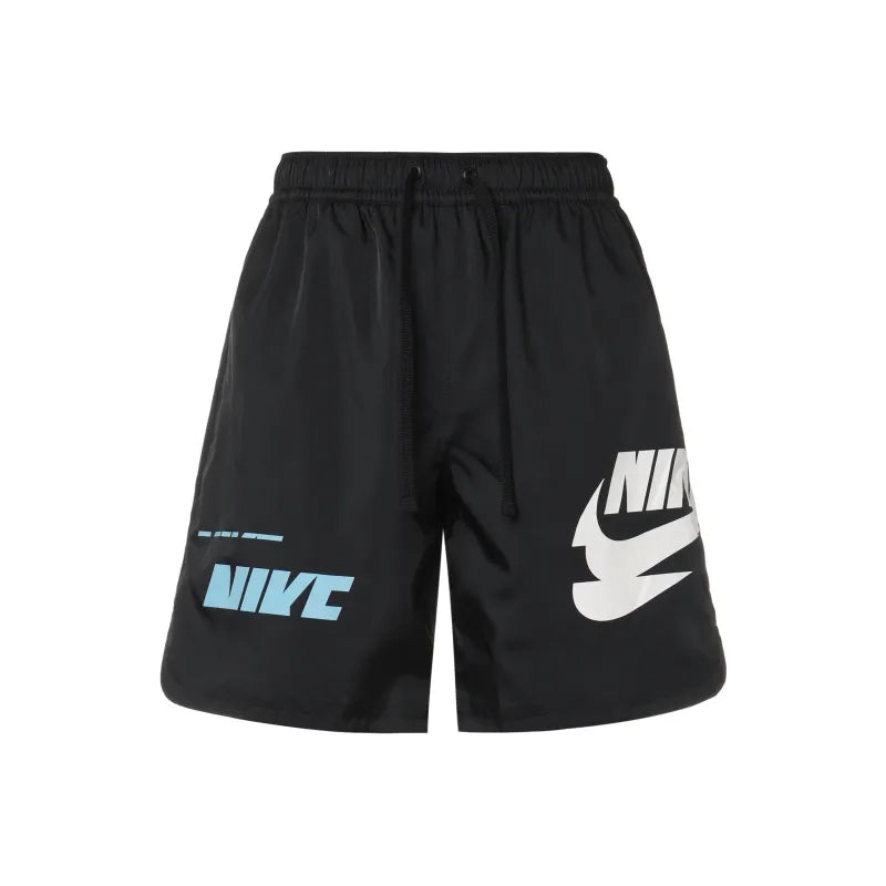 Nike Nike Sportswear Large Logo Woven Lacing Athleisure Casual Sports Shorts - Black