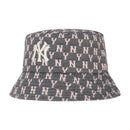 MLB Monogram Blue Jacquard Bucket Hat New York Yankees - GRAY PINK