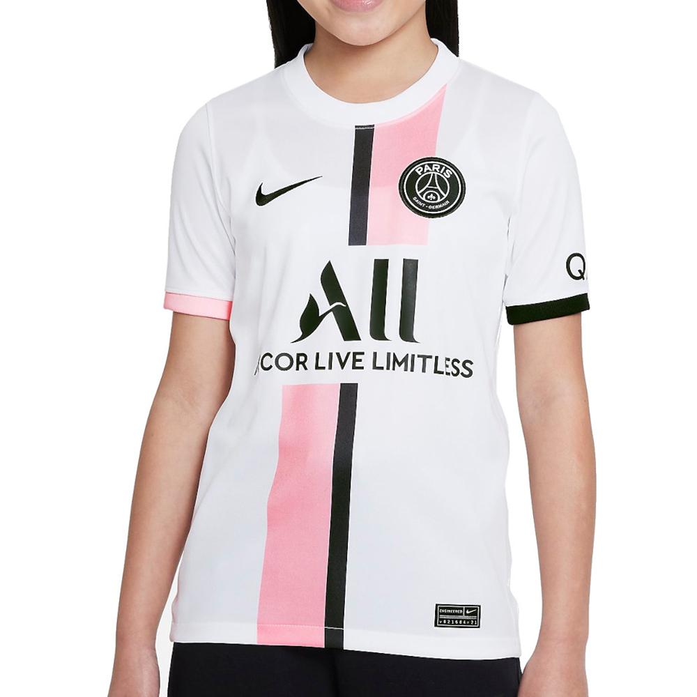 Nike Paris Saint-Germain Breathe Stadium Away Replica Shirt 2021 With Messi 30 Printing Jersey - White/Arctic Punk/Black