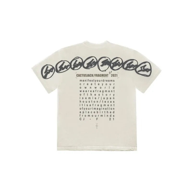 Travis Scott Cactus Jack For Fragment Manifest T-shirt - White