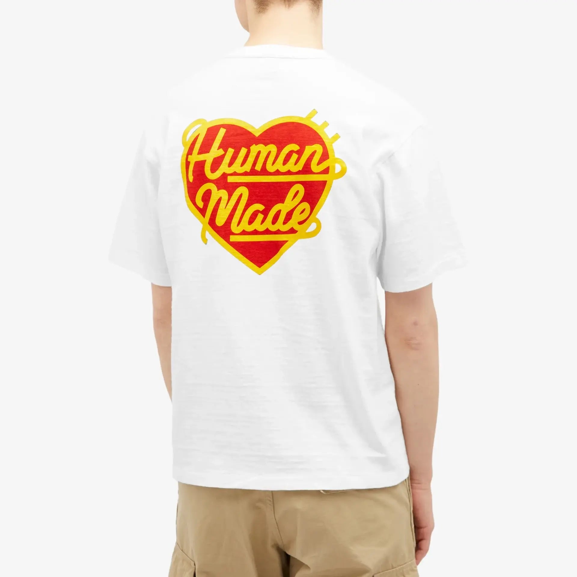 HUMAN MADE HEART BADGE KNITTED T-SHIRT WHITE