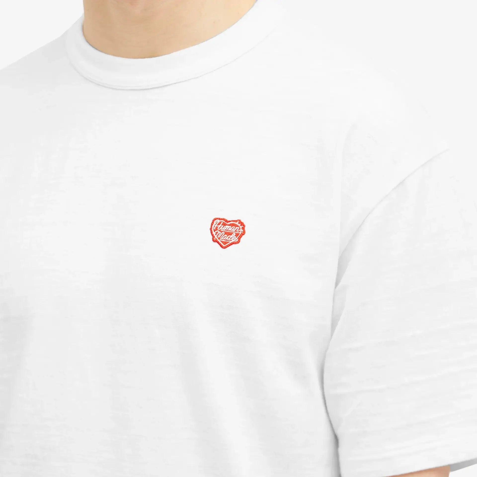 HUMAN MADE HEART BADGE KNITTED T-SHIRT WHITE