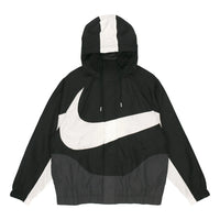 Men's Nike Sportswear Swoosh Hooded Woven Large Logo Jacket Autumn - Black