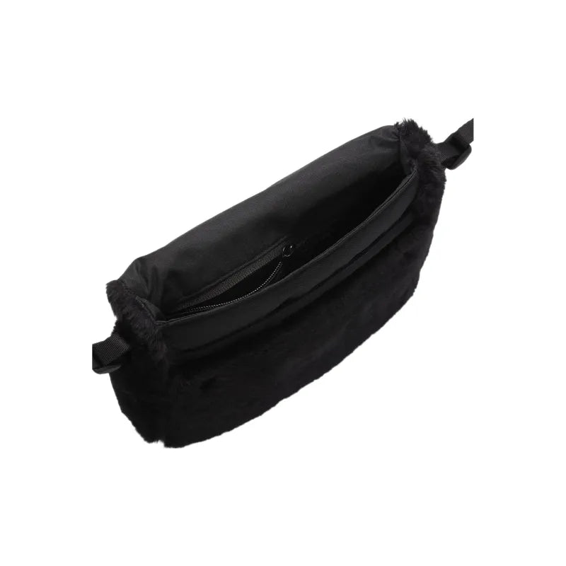 Nike Sportswear Futura 365 Faux Fur Crossbody Bag (1L) - Black/Black/White