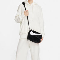 Nike Sportswear Futura 365 Faux Fur Crossbody Bag (1L) - Black/Black/White
