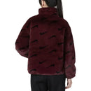 Nike NSW Plush Printed Faux Fur Jacket - Burgundy Crush (Women)