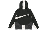 Men's Nike Sportswear Swoosh Hooded Woven Large Logo Jacket Autumn - Black