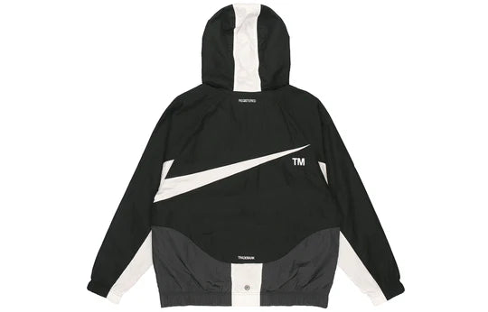 Men's Nike Sportswear Swoosh Hooded Woven Large Logo Jacket Autumn - Black
