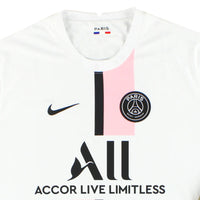 Nike Paris Saint-Germain Breathe Stadium Away Replica Shirt 2021 With Messi 30 Printing Jersey - White/Arctic Punk/Black