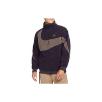 Nike Logo Embroidered Reversible Sherpa Fleece Jacket Asia Sizing - Cave Purple