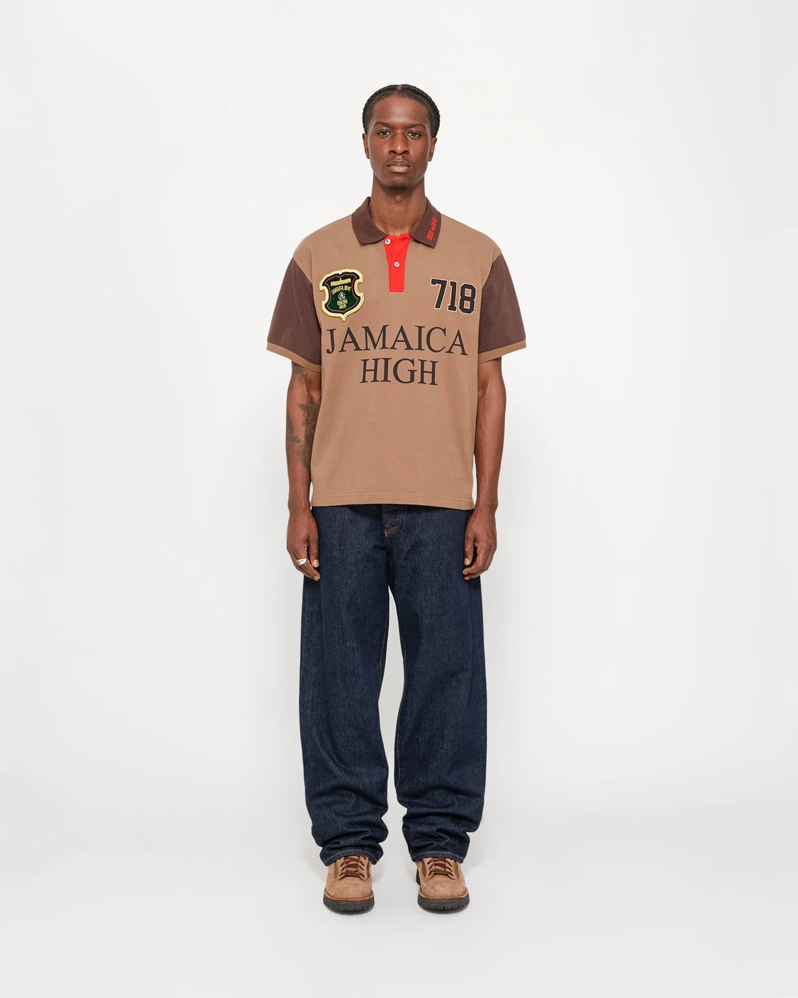 Denim Tears x Stussy Spades Team Polo - Brown – THELUCKYSTAR™