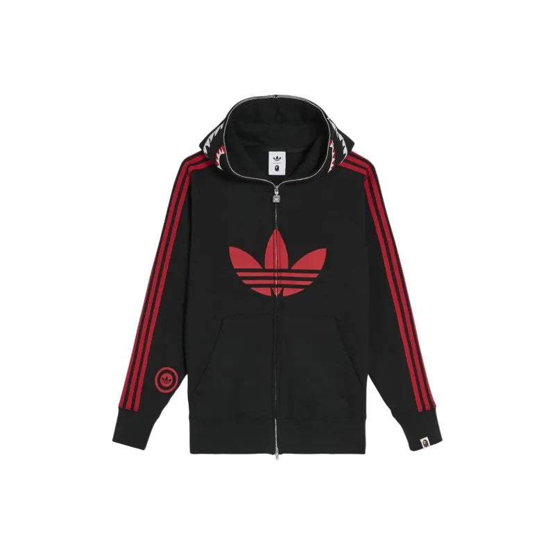 BAPE x adidas Shark Fleece Full Zip Hoodie - Black