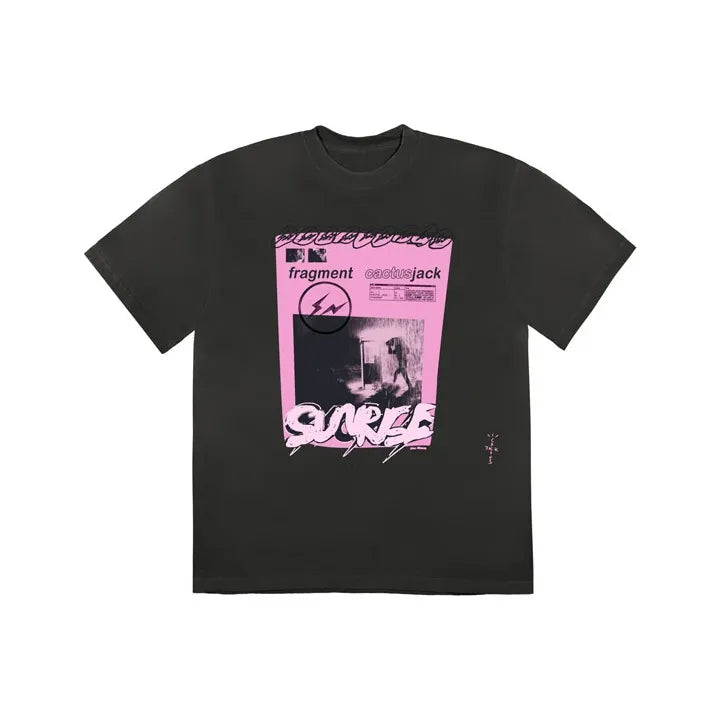 Travis Scott Cactus Jack For Fragment Pink Sunrise Tee - Washed Black