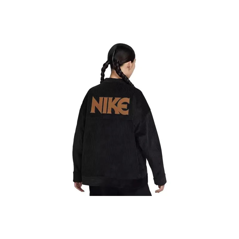 Nike Jacket Women's Winter New Retro Corduroy Lapel - Casual Sports Jacket