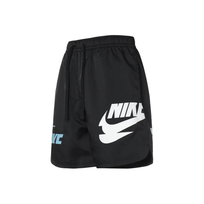 Nike Nike Sportswear Large Logo Woven Lacing Athleisure Casual Sports Shorts - Black