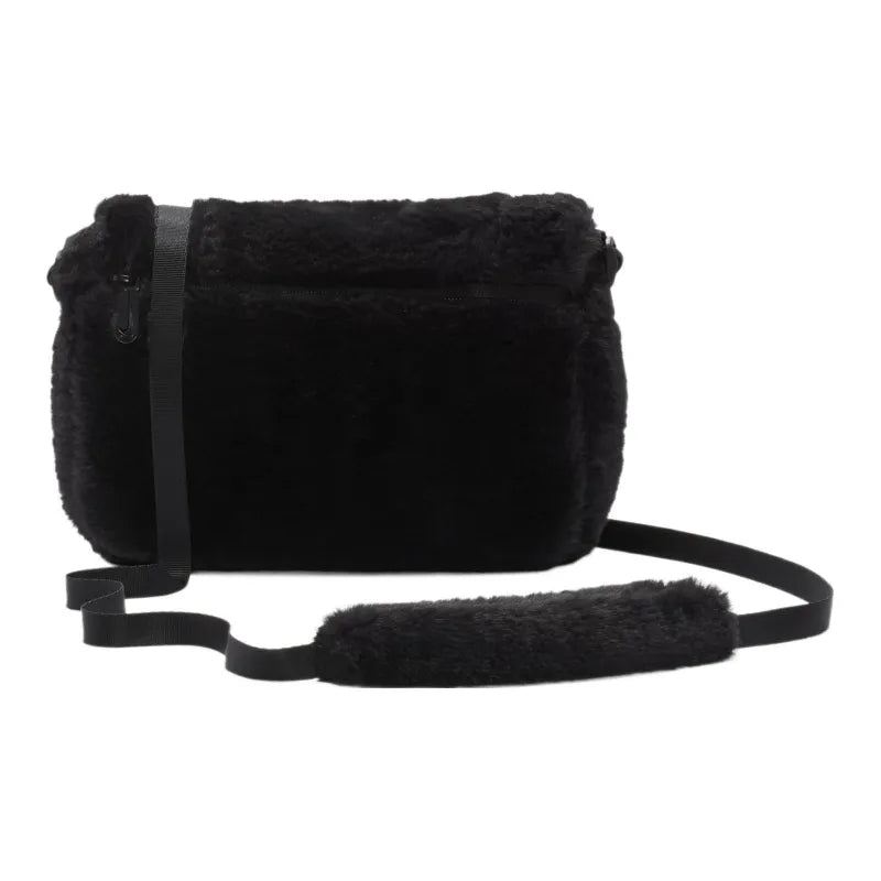 Nike Sportswear Futura 365 Faux Fur Crossbody Bag (1L) - Black/Black/White