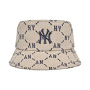 MLB Monogram Bucket Hat New York Yankees - beige