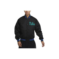 Nike Dugout Loose Satin Jacket - Black Geode Teal