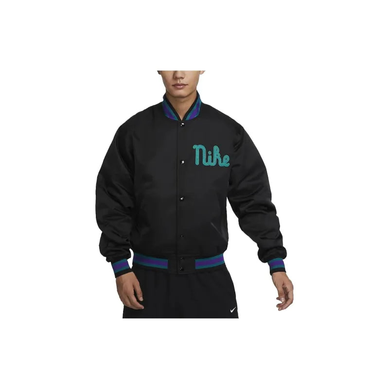 Nike Dugout Loose Satin Jacket - Black Geode Teal