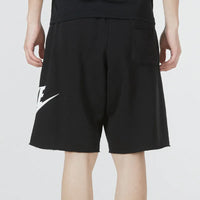 Nike Men's Logo Swoosh Fleece Shorts - Black White
