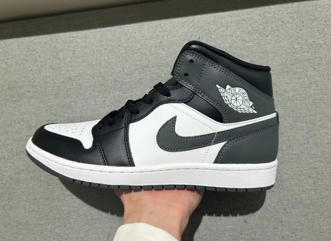 Jordan 1 Mid Black White - Iron Grey