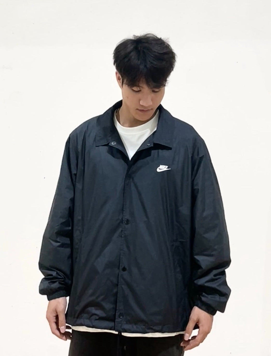 Nike Club Coaches Jacket - Black White