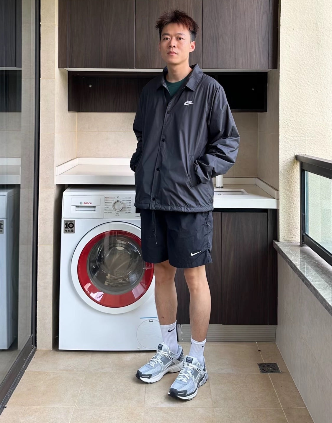 Nike Club Coaches Jacket - Black White