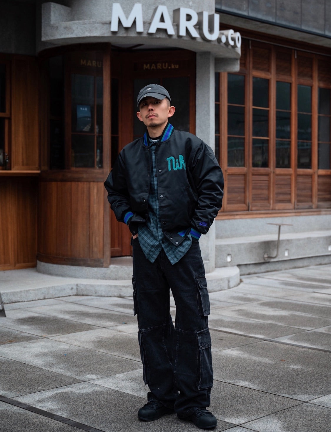 Nike Dugout Loose Satin Jacket - Black Geode Teal