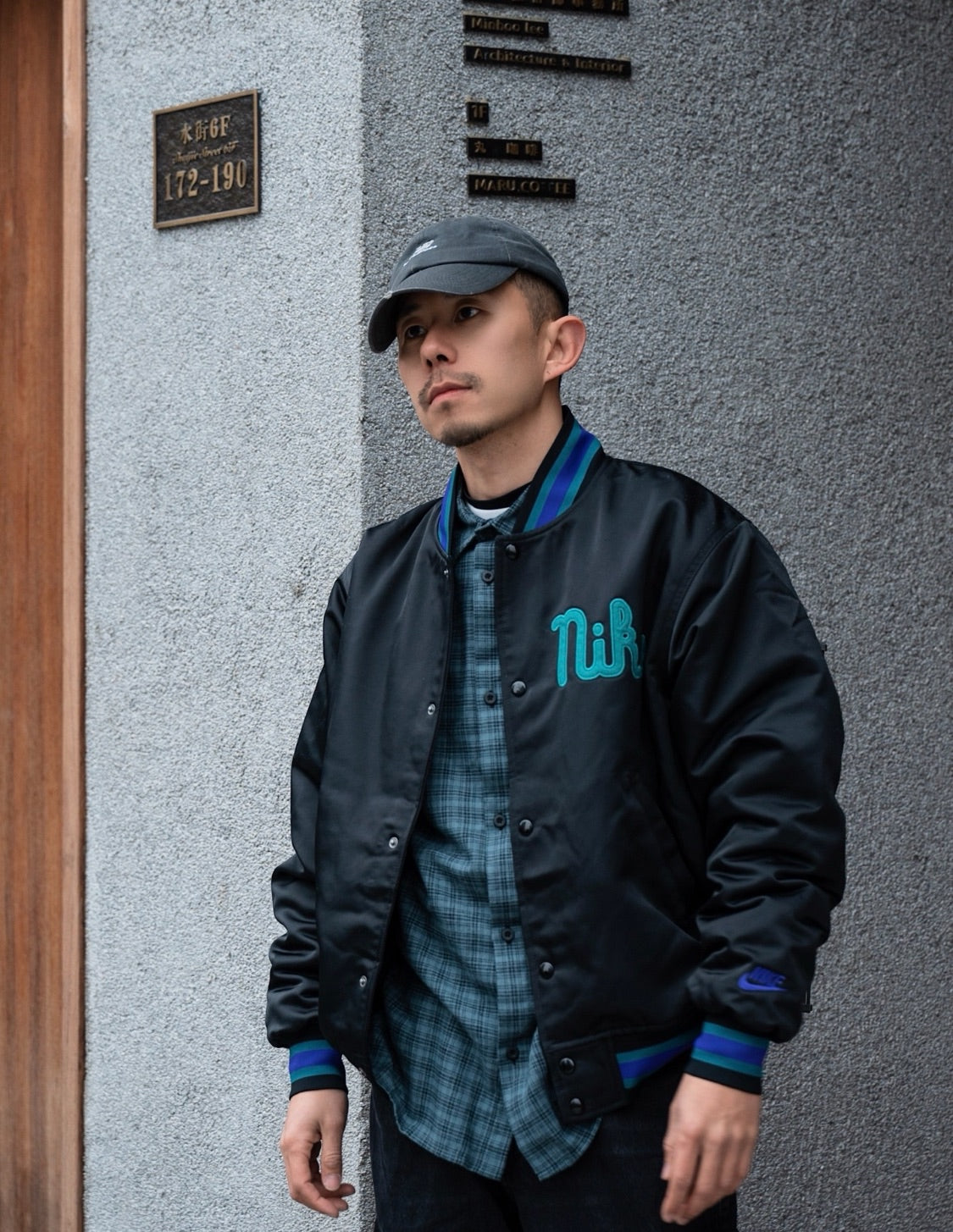 Nike Dugout Loose Satin Jacket - Black Geode Teal
