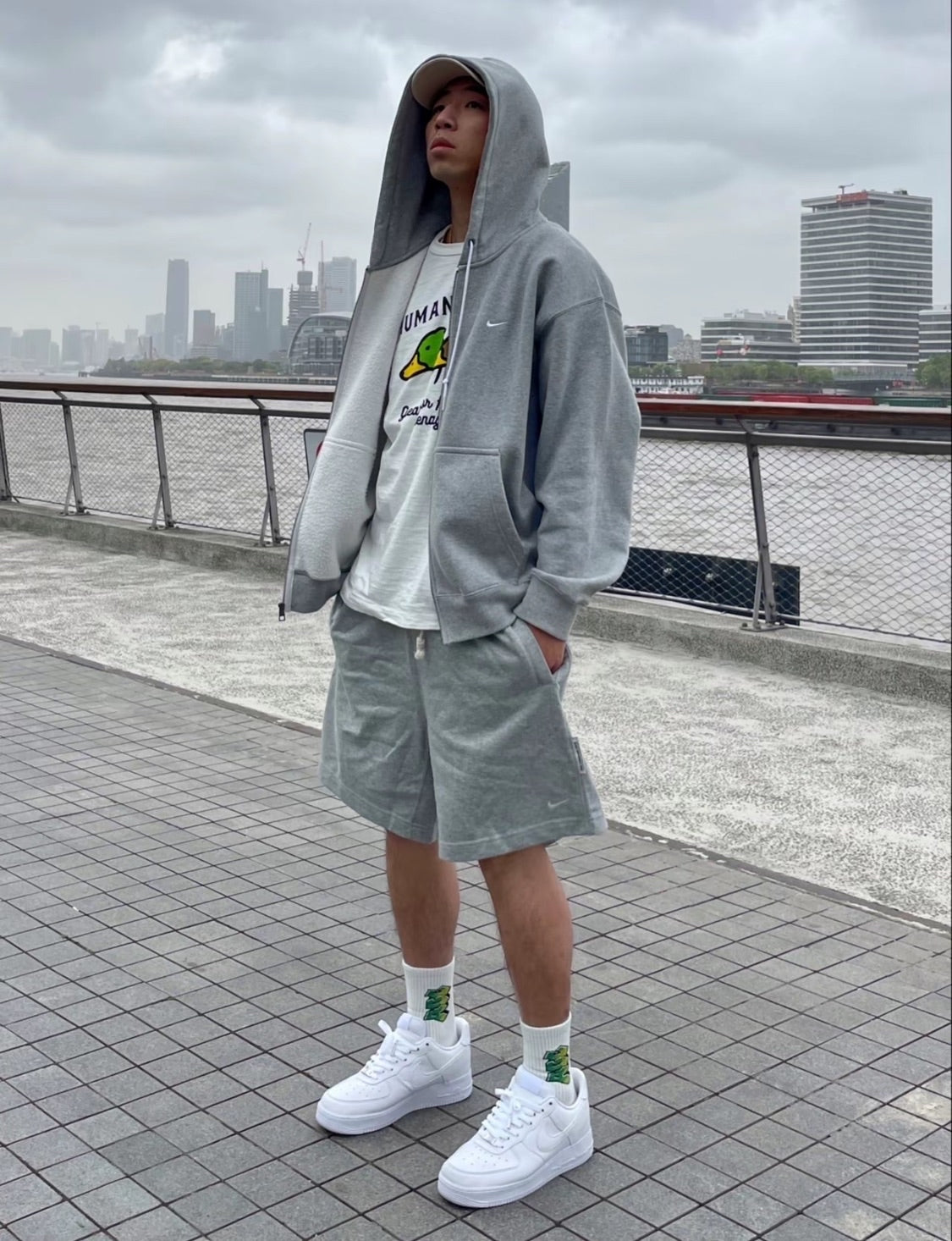 Nike NRG Solo Swoosh Full Zip Hoodie - Dark Grey Heather