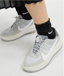 Nike Air Force 1 PLT.AF.ORM Lv8 'Grey White' Women's -Grey Fog/White-LT Smoke Grey- Photon Dust