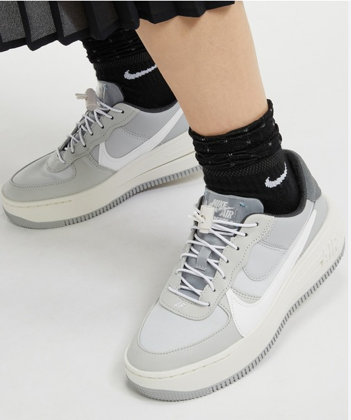 Nike Air Force 1 PLT.AF.ORM Lv8 'Grey White' Women's -Grey Fog/White-LT Smoke Grey- Photon Dust