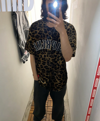 Supreme Velvet Baseball Jersey - Leopard