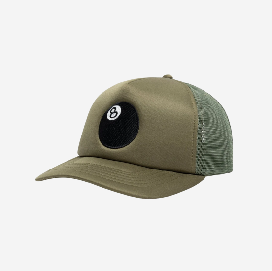 Stussy 8 Ball Trucker Cap - Moss