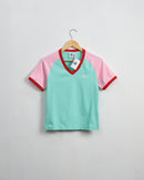 ADICOLOR 70S V-NECK CALI TEE-Easy Green