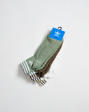 ISLAND CLUB TREFOIL ANKLE SOCKS 3 PAIRS-Silver Green / Olive Strata / White