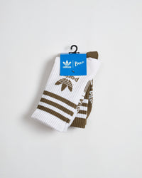 ADIDAS SET OF 2 PAIRS OF PARLEY MEDIEVAL SOCKS-WHITE Olive Strata