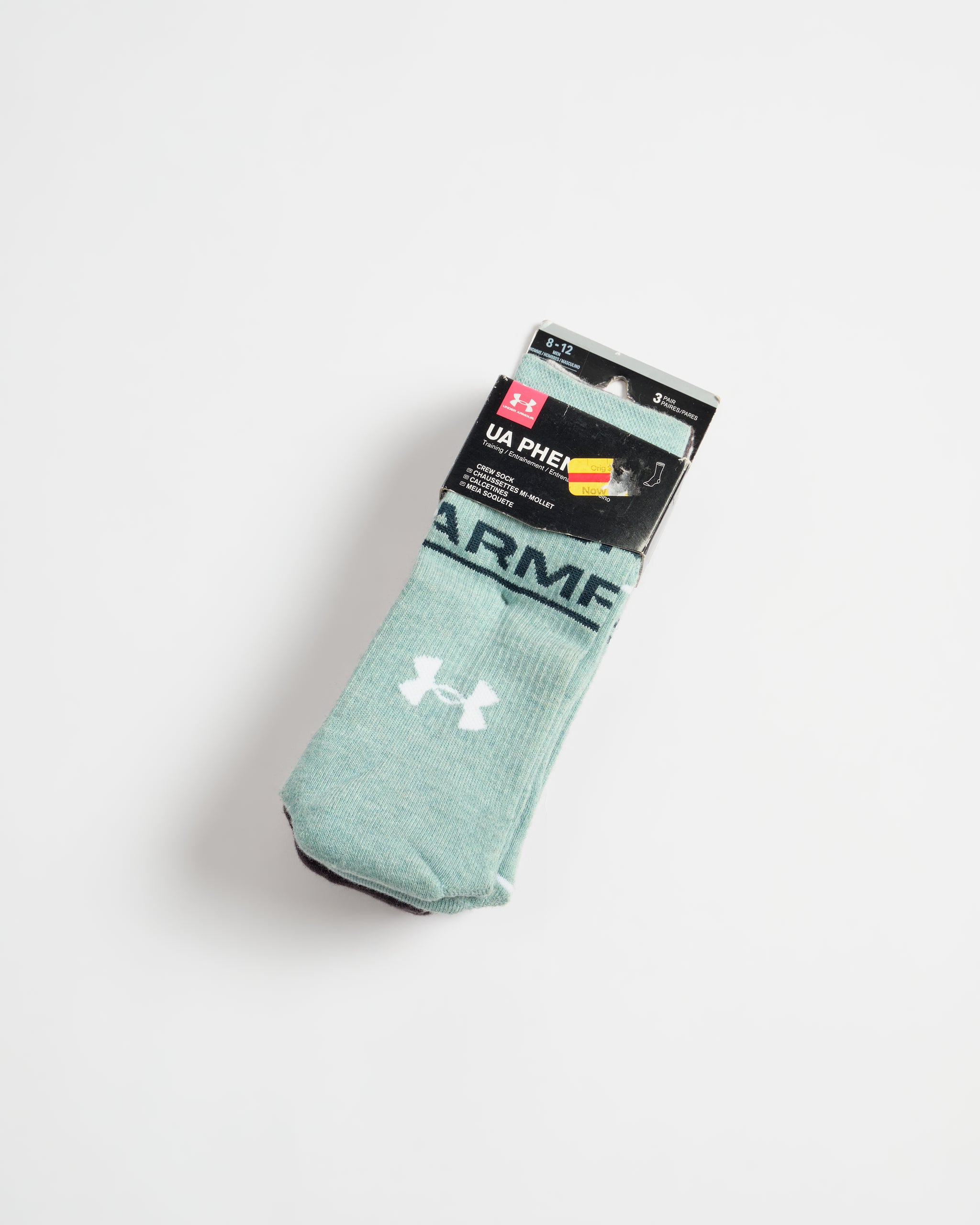 Under Armor Men's Phenom Solid Crew Socks 3 Pairs Mixed-BLUE