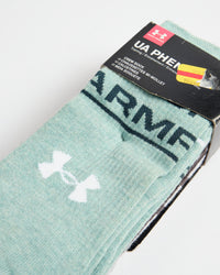 Under Armor Men's Phenom Solid Crew Socks 3 Pairs Mixed-BLUE