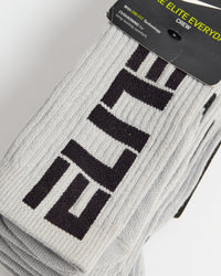 Nike 3 Pair Elite Crew Basketball Socks-Grey Black