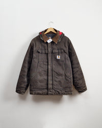 CARHARTT DENIM JACKET-DARK BROWN WASHED