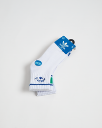 ADIDAS NEW PREP QUARTER SOCKS 3 PAIRS-White / Blue / Green