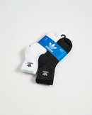 ADIDAS TREFOIL CREW SOCKS 6 PAIRS-BLACK/WHITE