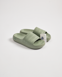 ADILETTE AYOON SLIDES-Silver Green / Collegiate Green