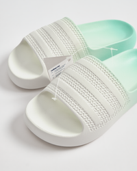 ADILETTE AYOON SLIDES-White Tint / Clear Mint / Collegiate Navy